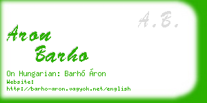 aron barho business card