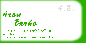 aron barho business card